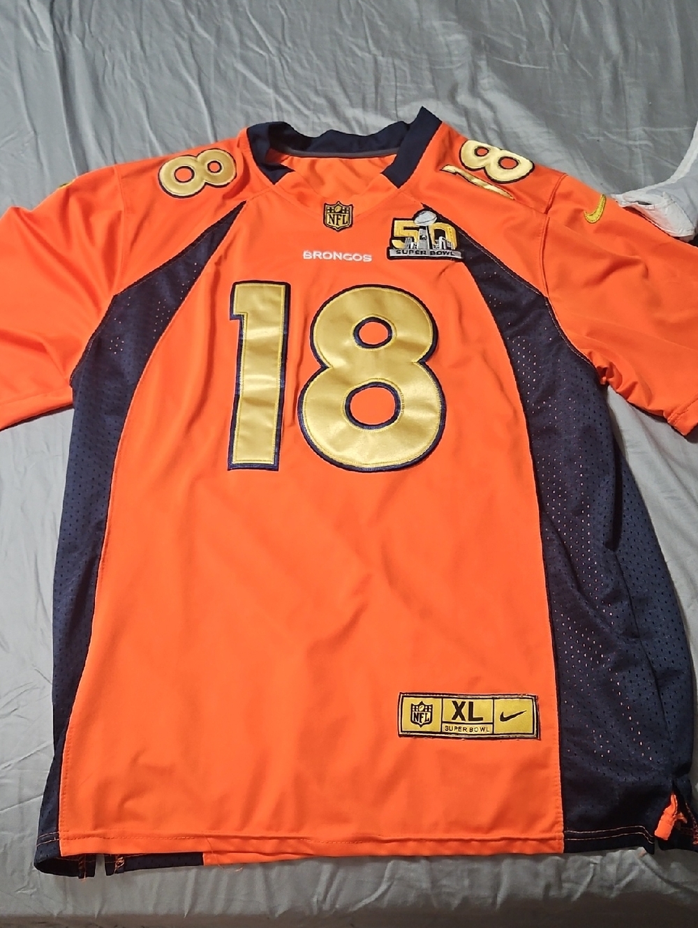 Nike Men’s Denver Broncos #18 Orange Navy Football Jersey